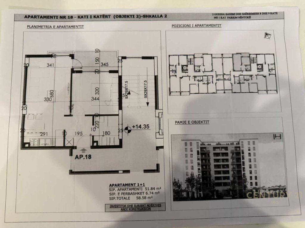 APARTAMENT 1+1 ME POST PARKIMI. 130,000 €