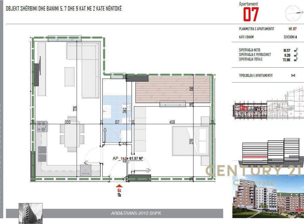 VENDIAMO APPARTAMENTO 1+1 DI FRONTE ALLA STRADA 5 - MAJI &amp; VICINO AL NUOVO BOULEVARD A PASKUQAN.