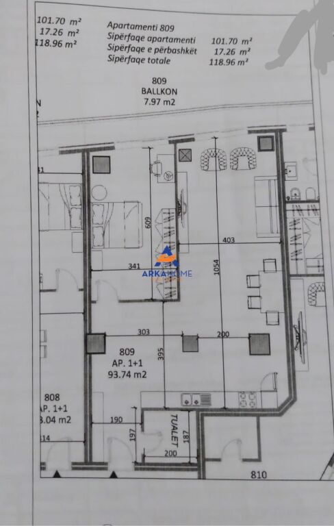 VENDESI APPARTAMENTO 1+1+BALCONE "TIRANA’S ROCK, CENTRO" 559.300 EURO