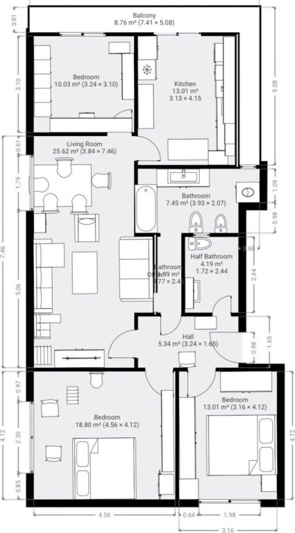 FOR SALE APARTMENT 3+1+2 DURRES ROAD 300,000 EURO FH-68263