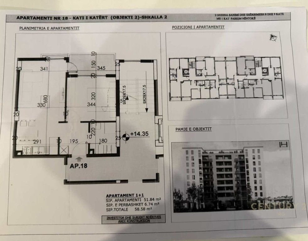 APARTAMENT 1+1 ME POST PARKIMI, KINOSTUDIO