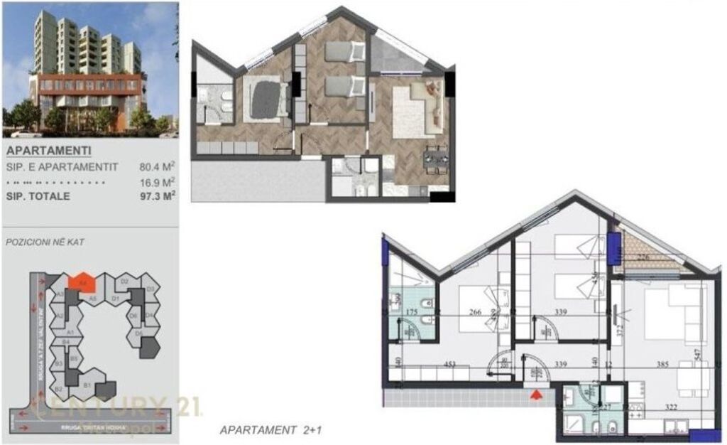 Shes apartament 2+1+2 tek Colonnade Residence, Laprake