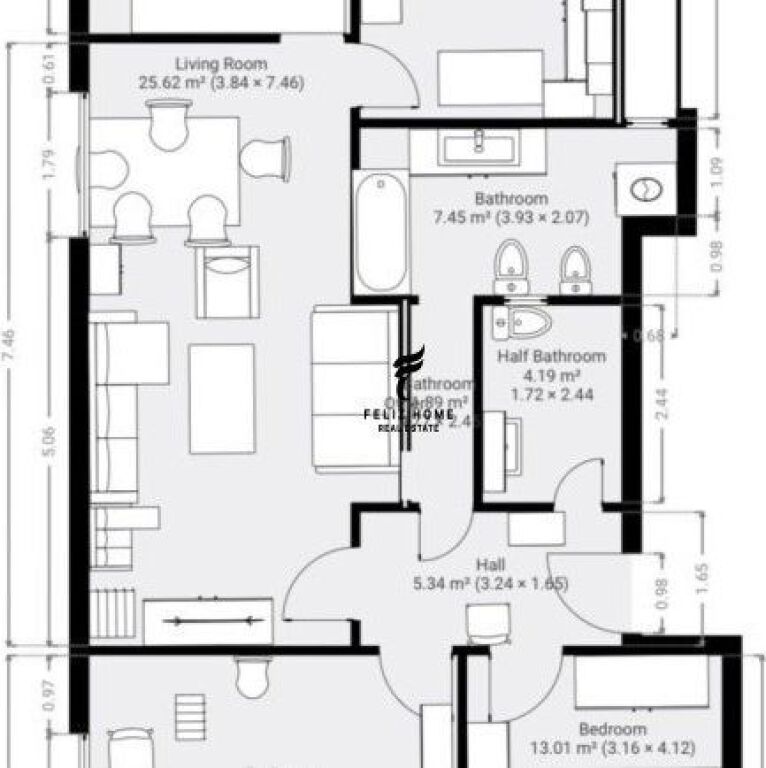 FOR SALE APARTMENT 3+1+2 DURRES ROAD 300,000 EURO FH-68263