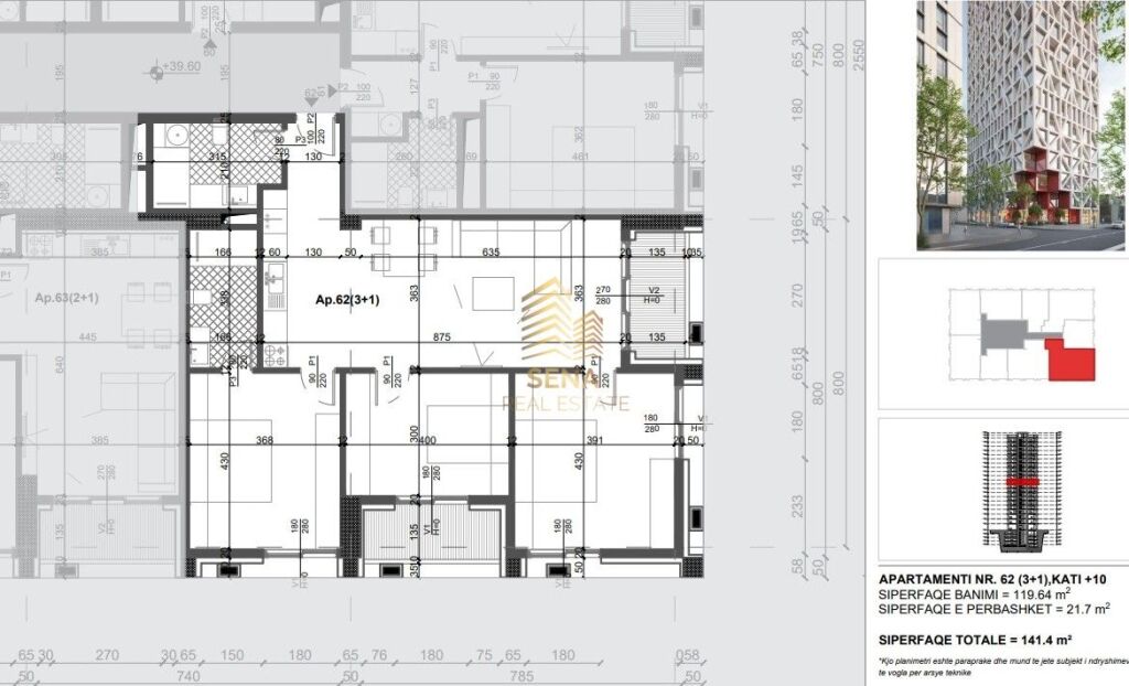 Appartamento 3+1+2Wc+2Blk in vendita, Filigree Tower – Xhamllik, 325.200 Euro