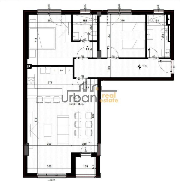 In vendita, Appartamento 2+1, Park Houses, Tirana - 258.000€ m²| 136 m²