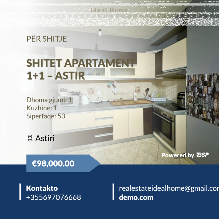 Apartament 1+1 Ne Shitje! 📍Astir