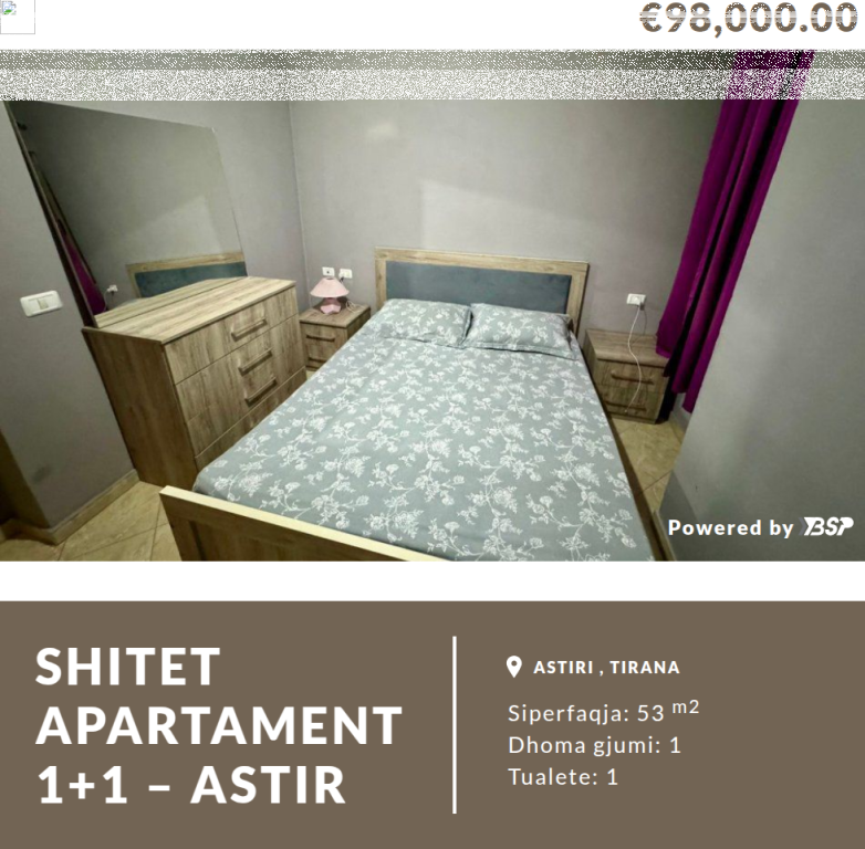 Apartament 1+1 Ne Shitje! 📍Astir