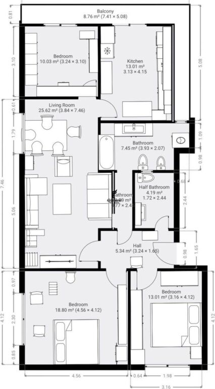 SHITET APARTAMENT 3+1+2 RRUGA E DURRESIT 300.000 EURO FH-68377