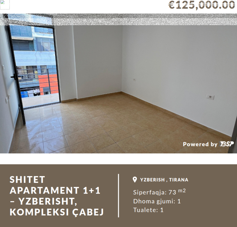 VENDESI APPARTAMENTO 1+1 – YZBERISHT, COMPLESSO ÇABEJ