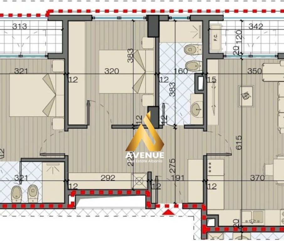 APPARTAMENTO 2+1+2 BAGNI + 2 BALCONI IN VENDITA NUOVO BOULEVARD, RESIDENZA, TIRANA