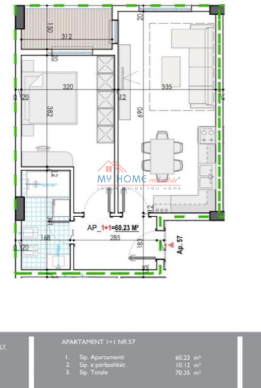 Apartament 1+1 ne Shitje ne Kamez