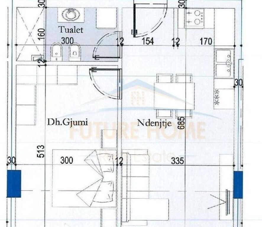 For sale, Apartment 1+1, Tirana Entry 2, Tirana.