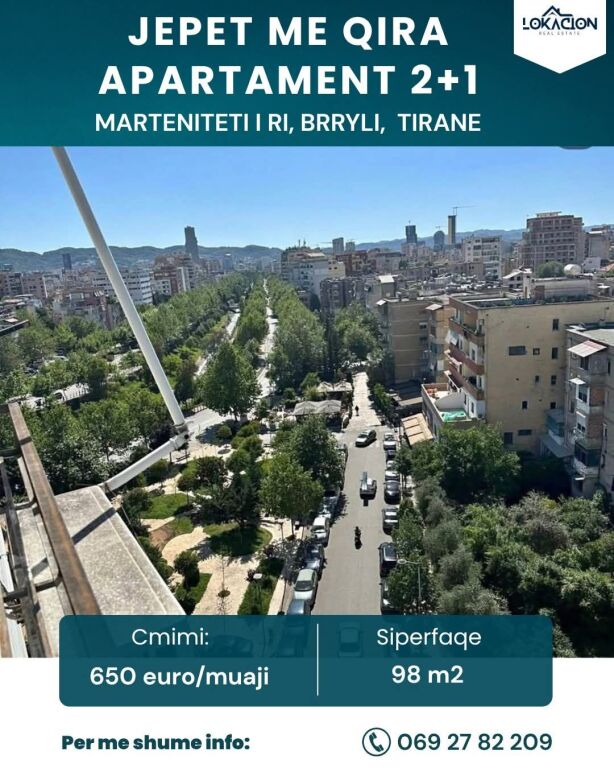 JEPET ME QERA APARTAMENT 2+1 - BRRYLI, TIRANE