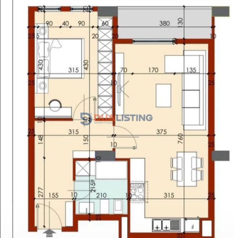 Ofrojme per shitje apartament 1+1 te Rruga e Dibres