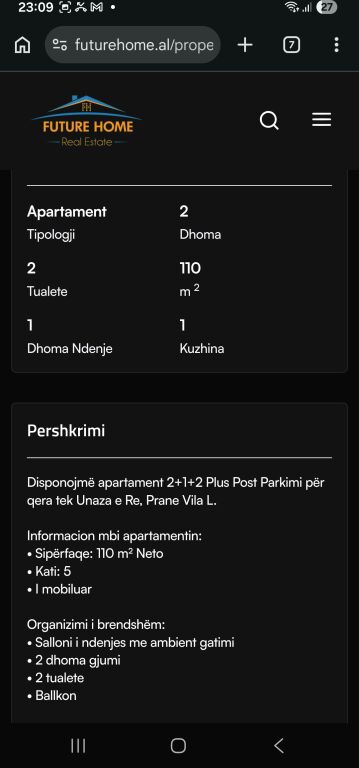 JEPET ME QERA 2+1+POST PARKIMI