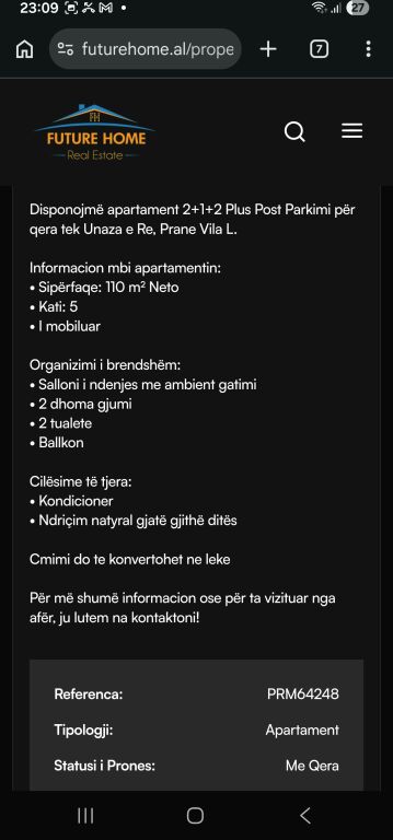 JEPET ME QERA 2+1+POST PARKIMI