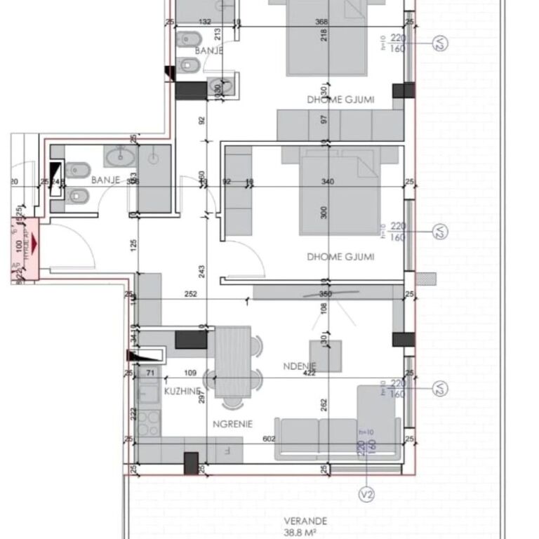 Shitet..! Tregu Elektrik Apartament 2+1+2+Verandë