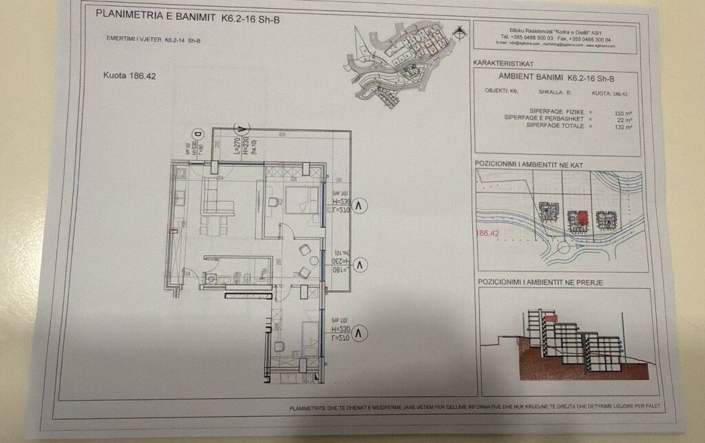 Apartment 2+1 for sale at Residence Kodra e Diellit 2