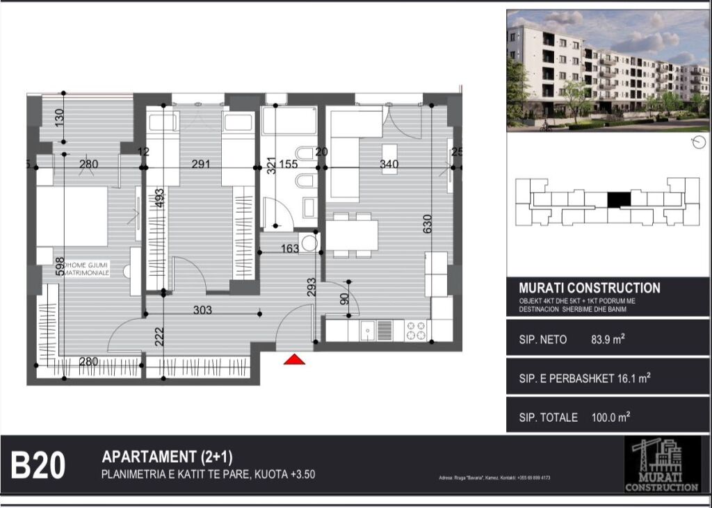 Apartments for sale in Kamez 2+1 & 1+1 850€ m2