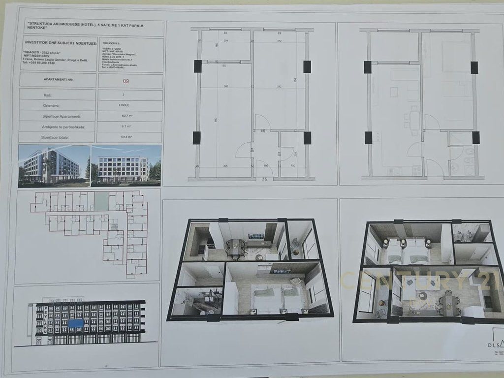 SHITET APARTAMENT 1+1+POST PARKIMI , PRANE HOTEL PREMIUM NE GOLEM !!! 110,000 €