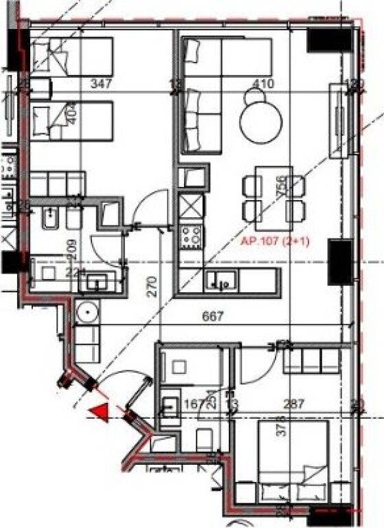 Shitje | Apartament 2 + 1 | Rruga Bardhyl | 245280 €