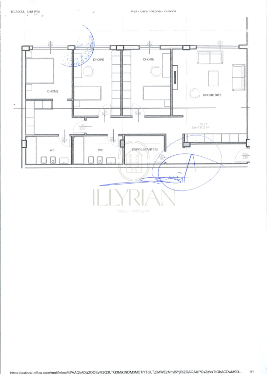 Apartament 3+1 ne shitje ne rezidencen Lakeside
