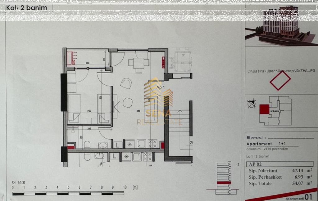 For sale, Apartment 1+1+balcony, Henke Residence– Yzberisht, 120,000 Euro