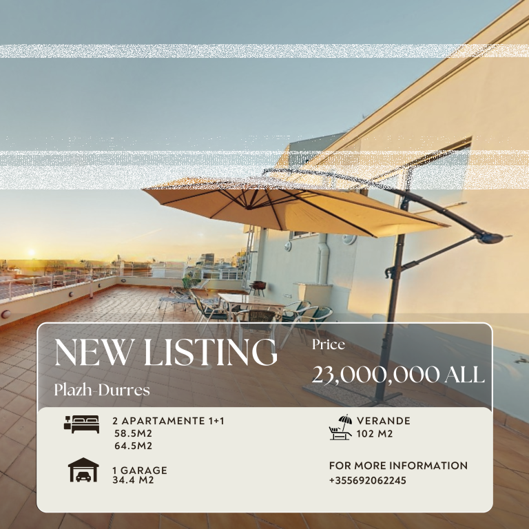 FOR SALE 2 APARTMENTS + SUPER VERANDA WITH SEA VIEW + CLOSED GARAGE