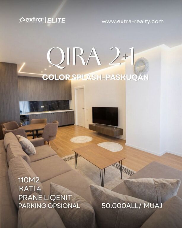 Apartament me qira 2+1 Color Splash Paskuqan