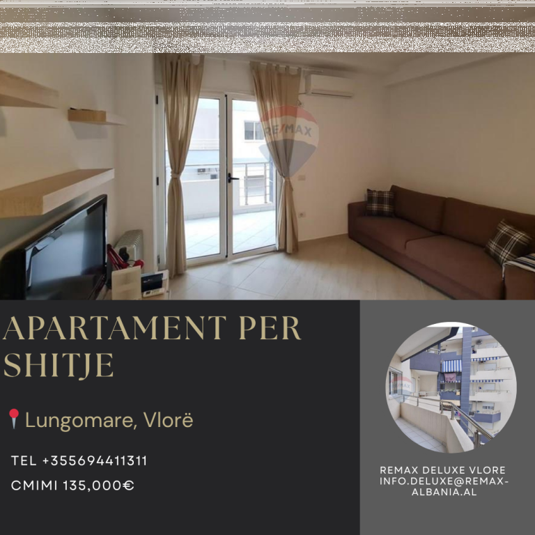 🌊 APARTAMENT 1+1 NË SHITJE – LUNGOMARE, VLORË