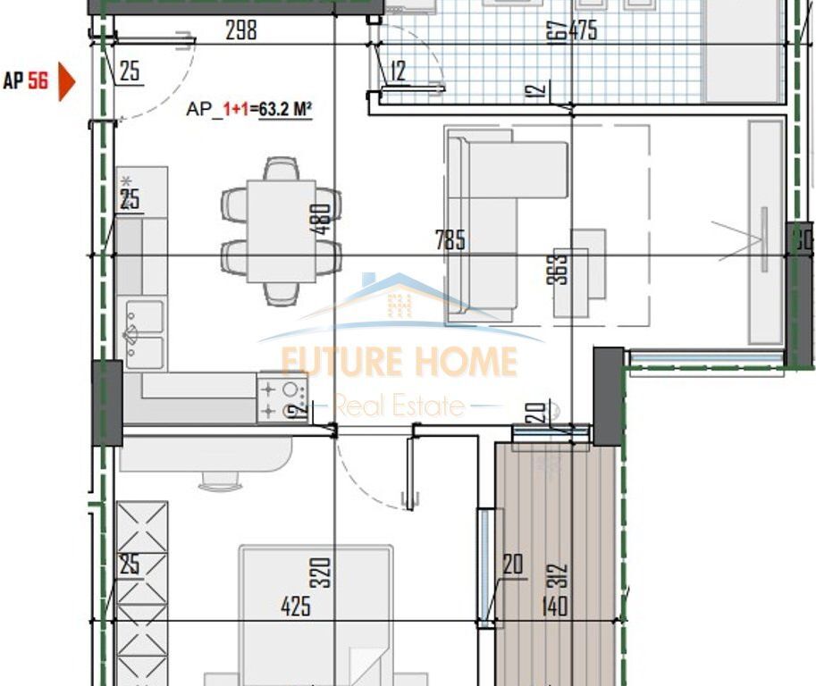 Shitet, Apartament 1+1, ''Tirana View Residence'', Pakuqan