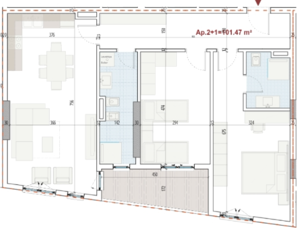 Apartment 2+1 for Sale – Ringside Residences  ✅