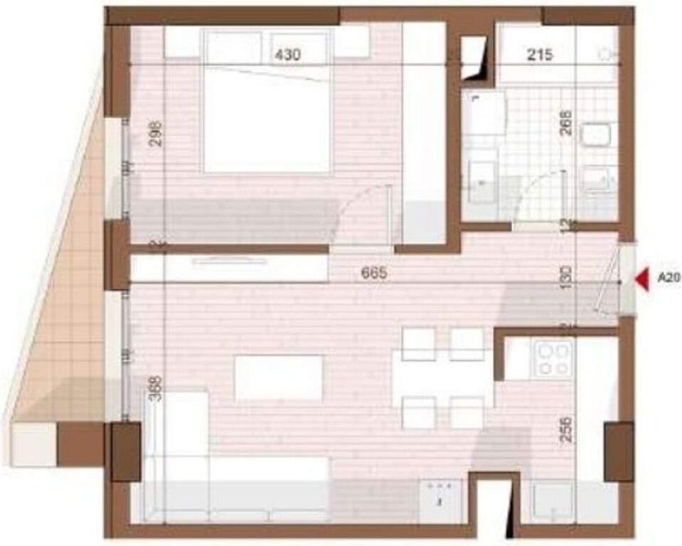 SHITET APARTAMENT 1+1 NE SHENGJIN