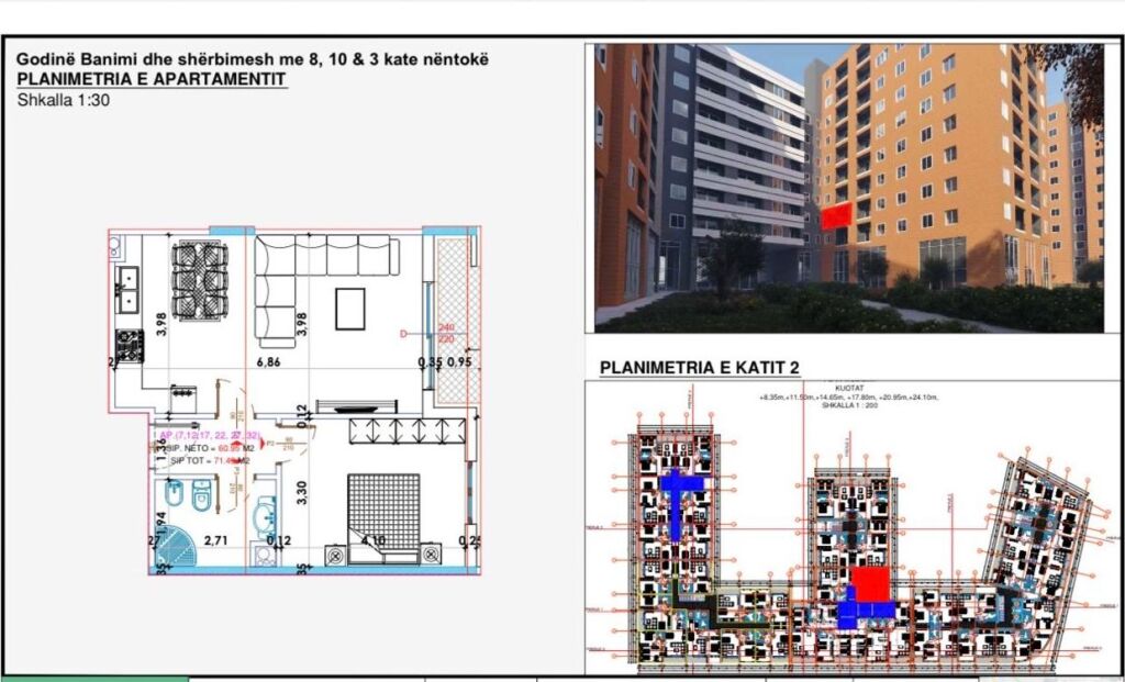 Shitet Ap 1+1📌Yzberisht,perballe KMY (kompleks në ndërtim)

