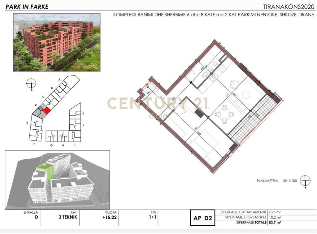 OKAZION! APARTAMENT 1+1 PER SHITJE TEK FOREST RESIDENCE!