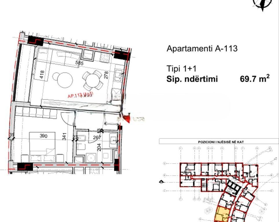 VIA BARDHYL – VENDITA APPARTAMENTO 1+1. 163,800 €