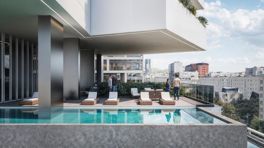 Shitet Apartament 1+1 në The Forty Four Tower – Orientim Perëndim, Pamje e Hapur