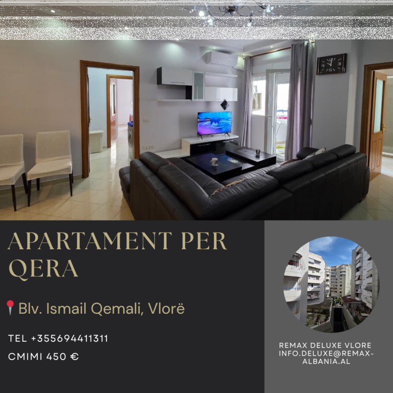 🏡 APARTAMENT 3+1+2 ME QIRA – QENDËR, VLORË