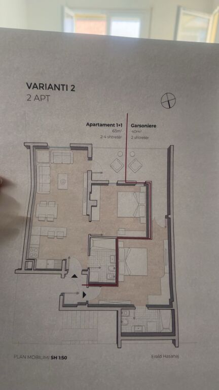 SHITET APARTAMENT 2+1+2+ BALLKON DURRES VILA E ZOGUT MUNDESI PER TA NDAR NE 2 APARTAMENTE 1+1 OSE GARZONIERE