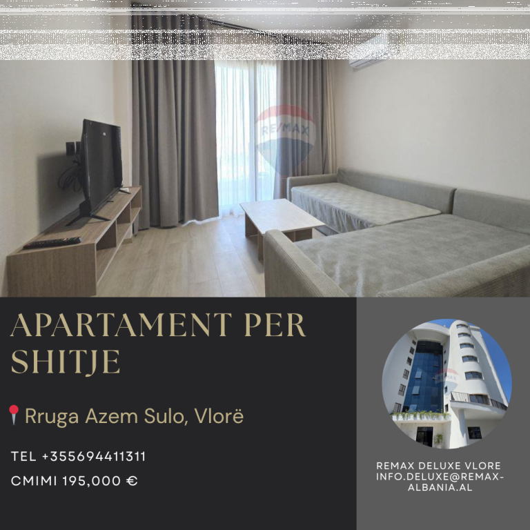 🌊 APARTAMENT LUKSOZ 1+1 NË SHITJE – LUNGOMARE, VLORË 🏖️