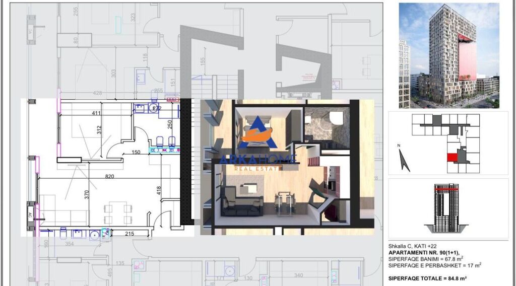 OKAZION!!! SHITET APARTAMENT 1+1+BALLKON “United Towers of Tirana” 207.220 EURO