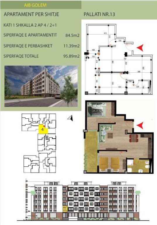SHITEN 2+1 DHE 1+1 NE GOLEM 1000€ m2