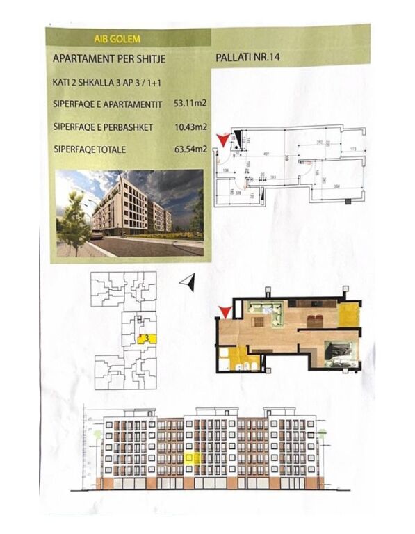 SHITEN 2+1 DHE 1+1 NE GOLEM 1000€ m2