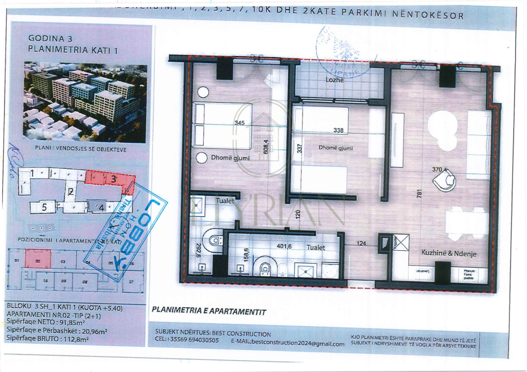 Apartament 2+1 në shitje – Porcelan rezidenca Splendor