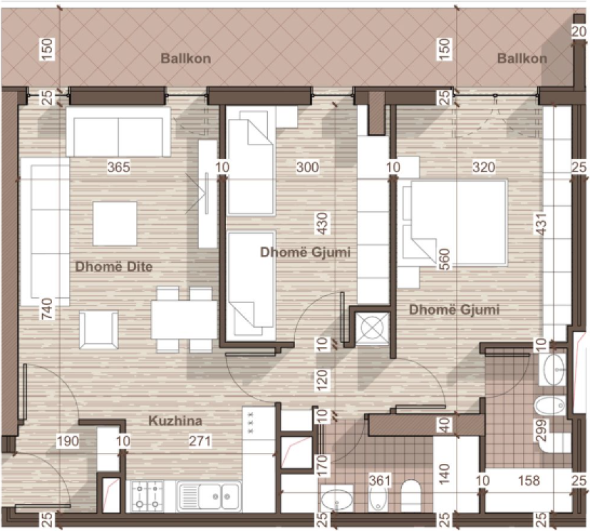 🏡 SHITET APARTAMENT 2+1+2 – UNIVERS CITY (PRANË QTU)
