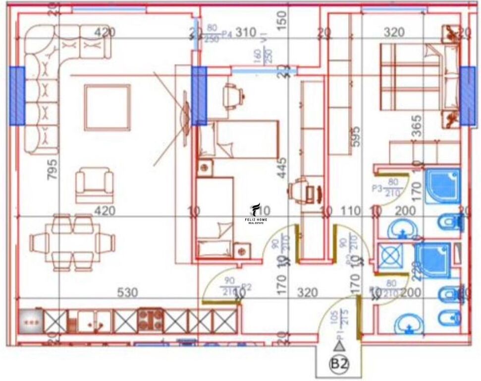 SHITET APARTAMENT 2+1+2 KAMEZ 93.000 EURO FH-69886