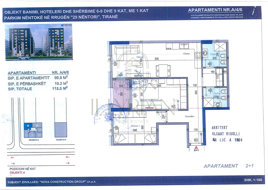Luxury Apartment 2+1 for sale – Tirana Entry