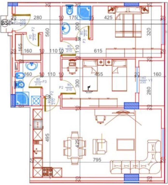 SHITET APARTAMENT 2+1+2 KAMEZ 102.100 EURO FH-69896