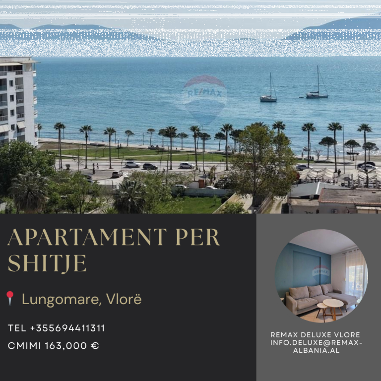 🏡 APARTAMENT 1+1 NË SHITJE – LUNGOMARE, VLORË