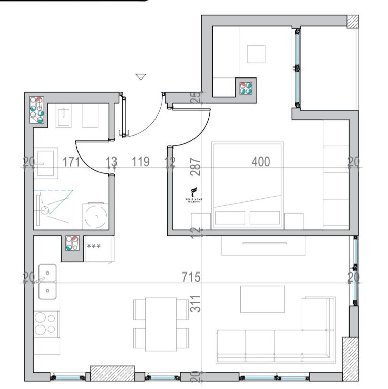 SHITET APARTAMENT 1+1 GOLEM 107.000 EURO FH-70031